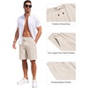 image:imageCOOFANDY Mens Casual Cotton Linen Shorts Elastic Waist Drawstring Shorts Summer Beach VacationLinen Khaki
