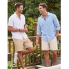 image:imageCOOFANDY Mens Casual Cotton Linen Shorts Elastic Waist Drawstring Shorts Summer Beach VacationLinen Khaki