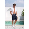 image:imageCOOFANDY Mens Casual Cotton Linen Shorts Elastic Waist Drawstring Shorts Summer Beach VacationNavy Blue