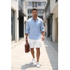 image:imageCOOFANDY Mens Casual Cotton Linen Shorts Elastic Waist Drawstring Shorts Summer Beach VacationWhite