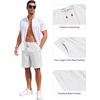 image:imageCOOFANDY Mens Casual Cotton Linen Shorts Elastic Waist Drawstring Shorts Summer Beach VacationWhite