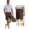 image:imageCOOFANDY Mens Shorts Casual 9 Lightweight Cotton Comfort Stretch Dress Shots Summer Beach with PocketsBrown