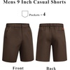 image:imageCOOFANDY Mens Shorts Casual 9 Lightweight Cotton Comfort Stretch Dress Shots Summer Beach with PocketsBrown