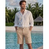 image:imageCOOFANDY Mens Shorts Casual 9 Lightweight Cotton Comfort Stretch Dress Shots Summer Beach with PocketsKhaki