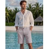 image:imageCOOFANDY Mens Shorts Casual 9 Lightweight Cotton Comfort Stretch Dress Shots Summer Beach with PocketsLight Gray