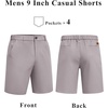 image:imageCOOFANDY Mens Shorts Casual 9 Lightweight Cotton Comfort Stretch Dress Shots Summer Beach with PocketsLight Gray