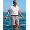 image:imageCOOFANDY Mens Shorts Casual 9 Lightweight Cotton Comfort Stretch Dress Shots Summer Beach with PocketsLight Gray