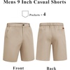 image:imageCOOFANDY Mens Shorts Casual 9 Lightweight Cotton Comfort Stretch Dress Shots Summer Beach with PocketsLight Khaki
