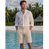 image:imageCOOFANDY Mens Shorts Casual 9 Lightweight Cotton Comfort Stretch Dress Shots Summer Beach with PocketsLight Khaki
