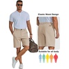 image:imageCOOFANDY Mens Shorts Casual 9 Lightweight Cotton Comfort Stretch Dress Shots Summer Beach with PocketsLight Khaki