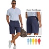 image:imageCOOFANDY Mens Shorts Casual 9 Lightweight Cotton Comfort Stretch Dress Shots Summer Beach with PocketsNavy