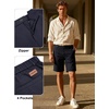 image:imageCOOFANDY Mens Shorts Casual 9 Lightweight Cotton Comfort Stretch Dress Shots Summer Beach with PocketsNavy Blue