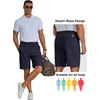 image:imageCOOFANDY Mens Shorts Casual 9 Lightweight Cotton Comfort Stretch Dress Shots Summer Beach with PocketsNavy Blue