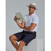 image:imageCOOFANDY Mens Shorts Casual 9 Lightweight Cotton Comfort Stretch Dress Shots Summer Beach with PocketsNavy Blue
