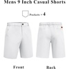image:imageCOOFANDY Mens Shorts Casual 9 Lightweight Cotton Comfort Stretch Dress Shots Summer Beach with PocketsWhite