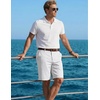 image:imageCOOFANDY Mens Shorts Casual 9 Lightweight Cotton Comfort Stretch Dress Shots Summer Beach with PocketsWhite