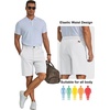 image:imageCOOFANDY Mens Shorts Casual 9 Lightweight Cotton Comfort Stretch Dress Shots Summer Beach with PocketsWhite
