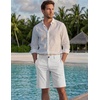 image:imageCOOFANDY Mens Shorts Casual 9 Lightweight Cotton Comfort Stretch Dress Shots Summer Beach with PocketsWhite