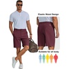 image:imageCOOFANDY Mens Shorts Casual 9 Lightweight Cotton Comfort Stretch Dress Shots Summer Beach with PocketsWine
