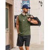 image:imageCOOFANDY Mens Sleeveless Shirts Cotton Workout Tank Tops Muscle Cut Off Shirt Summer Beach Casual Washed TeeArmy Green