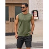 image:imageCOOFANDY Mens Sleeveless Shirts Cotton Workout Tank Tops Muscle Cut Off Shirt Summer Beach Casual Washed TeeArmy Green