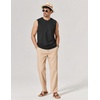 image:imageCOOFANDY Mens Sleeveless Shirts Cotton Workout Tank Tops Muscle Cut Off Shirt Summer Beach Casual Washed TeeBlack