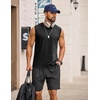 image:imageCOOFANDY Mens Sleeveless Shirts Cotton Workout Tank Tops Muscle Cut Off Shirt Summer Beach Casual Washed TeeBlack