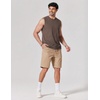 image:imageCOOFANDY Mens Sleeveless Shirts Cotton Workout Tank Tops Muscle Cut Off Shirt Summer Beach Casual Washed TeeBrown