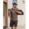 image:imageCOOFANDY Mens Sleeveless Shirts Cotton Workout Tank Tops Muscle Cut Off Shirt Summer Beach Casual Washed TeeBrown