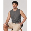 image:imageCOOFANDY Mens Sleeveless Shirts Cotton Workout Tank Tops Muscle Cut Off Shirt Summer Beach Casual Washed TeeDark Gray