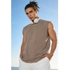 image:imageCOOFANDY Mens Sleeveless Shirts Cotton Workout Tank Tops Muscle Cut Off Shirt Summer Beach Casual Washed TeeKhaki