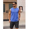 image:imageCOOFANDY Mens Sleeveless Shirts Cotton Workout Tank Tops Muscle Cut Off Shirt Summer Beach Casual Washed TeeLight Blue