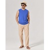 image:imageCOOFANDY Mens Sleeveless Shirts Cotton Workout Tank Tops Muscle Cut Off Shirt Summer Beach Casual Washed TeeLight Blue
