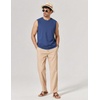 image:imageCOOFANDY Mens Sleeveless Shirts Cotton Workout Tank Tops Muscle Cut Off Shirt Summer Beach Casual Washed TeeNavy Blue