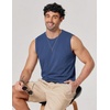 image:imageCOOFANDY Mens Sleeveless Shirts Cotton Workout Tank Tops Muscle Cut Off Shirt Summer Beach Casual Washed TeeNavy Blue
