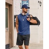 image:imageCOOFANDY Mens Sleeveless Shirts Cotton Workout Tank Tops Muscle Cut Off Shirt Summer Beach Casual Washed TeeNavy Blue