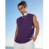 image:imageCOOFANDY Mens Sleeveless Shirts Cotton Workout Tank Tops Muscle Cut Off Shirt Summer Beach Casual Washed TeePurple