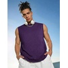image:imageCOOFANDY Mens Sleeveless Shirts Cotton Workout Tank Tops Muscle Cut Off Shirt Summer Beach Casual Washed TeePurple