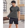 image:imageCOOFANDY Mens Swim Shirt Short Sleeve UPF 50 Sun Shirts Rash Guard Quick Dry Beach Water T Shirts for MenDark Gray