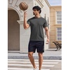 image:imageCOOFANDY Mens Swim Shirt Short Sleeve UPF 50 Sun Shirts Rash Guard Quick Dry Beach Water T Shirts for MenDark Gray