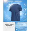 image:imageCOOFANDY Mens Swim Shirt Short Sleeve UPF 50 Sun Shirts Rash Guard Quick Dry Beach Water T Shirts for MenDenim Blue