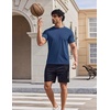 image:imageCOOFANDY Mens Swim Shirt Short Sleeve UPF 50 Sun Shirts Rash Guard Quick Dry Beach Water T Shirts for MenDenim Blue