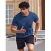 image:imageCOOFANDY Mens Swim Shirt Short Sleeve UPF 50 Sun Shirts Rash Guard Quick Dry Beach Water T Shirts for MenDenim Blue