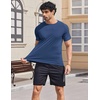 image:imageCOOFANDY Mens Swim Shirt Short Sleeve UPF 50 Sun Shirts Rash Guard Quick Dry Beach Water T Shirts for MenDenim Blue
