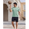 image:imageCOOFANDY Mens Swim Shirt Short Sleeve UPF 50 Sun Shirts Rash Guard Quick Dry Beach Water T Shirts for MenIce Green