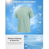 image:imageCOOFANDY Mens Swim Shirt Short Sleeve UPF 50 Sun Shirts Rash Guard Quick Dry Beach Water T Shirts for MenIce Green
