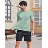image:imageCOOFANDY Mens Swim Shirt Short Sleeve UPF 50 Sun Shirts Rash Guard Quick Dry Beach Water T Shirts for MenIce Green