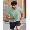 image:imageCOOFANDY Mens Swim Shirt Short Sleeve UPF 50 Sun Shirts Rash Guard Quick Dry Beach Water T Shirts for MenIce Green