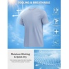 image:imageCOOFANDY Mens Swim Shirt Short Sleeve UPF 50 Sun Shirts Rash Guard Quick Dry Beach Water T Shirts for MenLight Blue