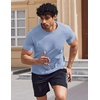 image:imageCOOFANDY Mens Swim Shirt Short Sleeve UPF 50 Sun Shirts Rash Guard Quick Dry Beach Water T Shirts for MenLight Blue